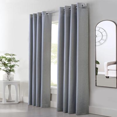 Wide Width Habitat Margaret Indoor Single Grommet Curtain Panel by Commonwealth Home Fashions in Grey (Size 52