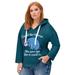 Plus Size Women's Disney Women's Hooded Sweatshirt Teal Eeyore by Disney in Teal Eeyore (Size 26/28)