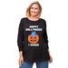 Plus Size Women's Disney Women's Long Sleeve Crew Tee Halloween Black Eeyore by Disney in Black Eeyore (Size 1X)