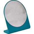 Tendance - miroir forme ronde 1 face avec base - bleu canard