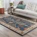 Blue/Orange 42 x 0.4 in Indoor Area Rug - Birch Lane™ Crestfield Hand-Woven Tufted Wool Dark Blue/Cream/Orange Area Rug | 42 W x 0.4 D in | Wayfair