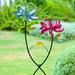 Exhart Flower Wind Spinner Garden Stake w/ Two Flowers, 20 by 47 Inches Metal, Size 47.0 H x 19.0 W x 9.0 D in | Wayfair 15421-RS