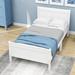 Red Barrel Studio® Twin Size Wooden Platform Bed w/ Headboard Wood in White | 35.5 H x 41.3 W x 81.4 D in | Wayfair