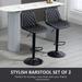 HOMCOM Adjustable Bar Stools Set of 2, Counter Height Barstools with Swivel Seat Round Steel Base, and Footrest, ‎Grey