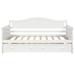 Classic Twin Size Wood Daybed with Pull-Out Twin Size Trundle Bed and 3-Side Guardrail