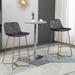 HOMCOM Tall Bar Stools, Set of 2, Velvet-Touch Fabric Bar Chairs, Bar Stools with Gold-Tone Metal Legs for Dining Area