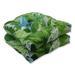 Lush Leaf Jungle Wicker Seat Cushion (Set of 2)