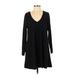 Knot Sisters Casual Dress - Sweater Dress: Black Dresses - Women's Size Small