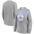 Women's Fanatics Branded Heathered Gray Los Angeles Rams Jump Distribution Tri-Blend Pullover Sweatshirt