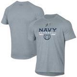 Men's Under Armour Gray Navy Midshipmen Baseball Icon Raglan Performance T-Shirt