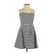 Forever 21 Cocktail Dress - Mini: Blue Chevron/Herringbone Dresses - Women's Size Small