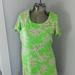 Lilly Pulitzer Dresses | Lilly Pulitzer Lime And Hot Pink Coral Print Preppy Dress Womans M | Color: Pink | Size: M