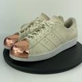 Adidas Shoes | Adidas Superstar 80's Copper Cap Toe Off White Suede Shoes S75057 Women's Size 8 | Color: White | Size: 8