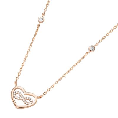 Smart Jewel Collier Herz mit Infinity - Zeichen, Zirkonia Steine, Silber 925 45 cm Nude Damen Image