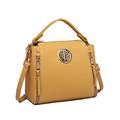 Miss Lulu Handtasche Damen Schultertasche Henkeltasche Pu Leder Elegant Umhängetasche Mittlere Top Griff Tasche (Gelb)