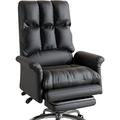 Office desk chairs with wheels Office Reclining Computer Chair Comfort Lift Executive Chair Ergonomic Armchair with Footrest, Latex Cushion,Bearing 150kg (Color : Black, Size : 107-115cm)