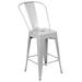 Flash Furniture 24" Patio Bar Stool Wood/Metal in Gray | 17.5 W x 17.5 D in | Wayfair CH-31320-24GB-SIL-GG