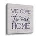 Trinx Lake Welcome To Our Home Gallery Wrapped Canvas Canvas, Wood in Blue/White | 14 H x 14 W in | Wayfair 0000CC755AC84CE78971D2466D0F82D6