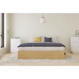 Albatros Storage Bedroom Set with Nightstand, Natural Maple and White