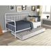 Metal Frame Daybed with trundle Standard Twin Size for Bedroom White