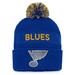 Men's Fanatics Branded Royal/Yellow St. Louis Blues 2022 NHL Draft Authentic Pro Cuffed Knit Hat with Pom