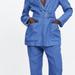 Zara Pants & Jumpsuits | - New With Tags Zara Linen Pants Suit Set. Size L/Xl | Color: Blue | Size: Xl