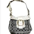 Coach Bags | Coach 11585 Bleecker Sig Denim Flap Bag-Black, White Gray | Color: Black/Gray | Size: 10"X9"X3½".