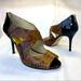 Michael Kors Shoes | Michael Kors 9.5 M Brown Snake Leather Black Patent Zip Heels Dress Sandal Pumps | Color: Black/Brown | Size: 9.5