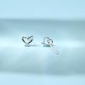 Anthropologie Jewelry | 925 Sterling Silver Heart Shaped Earrings | Color: Silver | Size: Os
