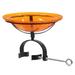 ACHLA Crackle Glass Birdbath w/ Over Rail Bracket Glass in Orange | 9 H x 14.5 W x 12.5 D in | Wayfair CGB-06M-OR2