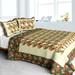 Bridge To Terabithia Cotton 3PC Vermicelli-Quilted Floral Patchwork Quilt Set (Full/Queen Size)