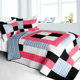 Campus Belle 3PC Vermicelli - Quilted Patchwork Quilt Set (Full/Queen Size)