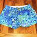 Lilly Pulitzer Shorts | Cute Lilly Pulitzer Blue & Green Paisley The Callahan Shorts Us Size 00 | Color: Blue/Green | Size: 00