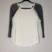 American Eagle Outfitters Tops | American Eagle Small Cream/Silver 3/4 Length Sparkly Raglan Sleeve | Color: Cream/Silver | Size: S