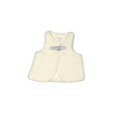 Tahari Faux Fur Vest: Ivory Jackets & Outerwear - Size 0-3 Month