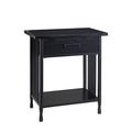 Red Barrel Studio® Ironcraft Solid + Manufactured Wood Side Table Wood/Metal in Black | 28 H x 24 W x 16 D in | Wayfair