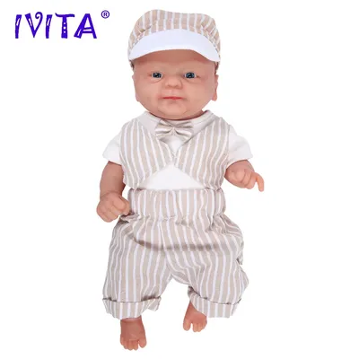 IVITA-Poupée bébé Reborn en silicone souple pour garçon WB1512 14 pouces 1.65kg corps entier