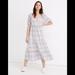 Madewell Dresses | Madewell Puff-Sleeve Faux-Wrap Tiered Midi Dress | Color: Blue/White | Size: 8