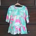 Lilly Pulitzer Dresses | Lilly Pulitzer Girls Toddler 3/4 Sleeve Ruffle Hem Dress | Color: Green/Pink | Size: Xsg