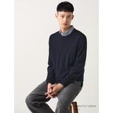 Men's Extra Fine Merino Crew Neck Long-Sleeve Sweater | Navy | XL | UNIQLO US