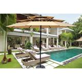 9Ft 3-Tiers Outdoor Patio Umbrella with Crank and tilt and Wind Vents for Garden Deck Backyard Pool Shade Outside Deck