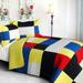 Fantastic Beauty Vermicelli-Quilted Patchwork Plaid Quilt Set Full/Queen