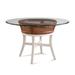 Braxton Culler Boone Dining Table Wood/Glass/Wicker/Rattan in Gray/Blue/Black | 29 H x 48 W x 48 D in | Wayfair 1017-075/GL0999-098/ANTBLACK/CELERY
