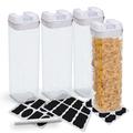 Cheer Collection 4 Container Food Storage Set Plastic in Black | 12.2 H x 4.17 W x 4.17 D in | Wayfair CC-4PCFSTC-19L-BLK