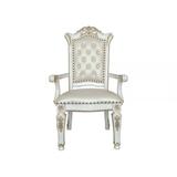 ACME Furniture Tufted Arm Chair in White Upholstered | 48 H x 27 W x 27 D in | Wayfair DN01349