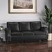 NFusion Caley Faux Leather 3 Seater Sofa w/ Nailhead Trim Faux Leather in Brown | 37 H x 80 W x 33.5 D in | Wayfair W9907139