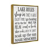 Stupell Industries Motivational Lake Rules Sign Text Styles Black Canvas Wall Art By Daphne Polselli Canvas in White | Wayfair aa-907_ffg_16x20