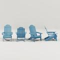 Rosecliff Heights Folding Adirondack Chair, Patio Plastic Chairs Lawn Chair Outdoor Wood Chairs Save Space & Movable & Weather Resistant, Grey | Wayfair