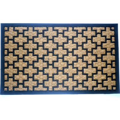 Cross Flat Weave Coir Mat With Rubber Backing Floor Coverings by Nature Mats by Geo in Multi