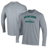 Men's Under Armour Gray Notre Dame Fighting Irish Softball Performance Long Sleeve T-Shirt